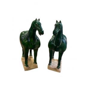 set de 2 statues de chevaux