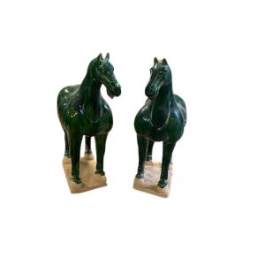 set di 2 statue di cavalli